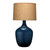 Plum Jar Table Lamp with Burlap Drum Shade - 33.5" - Navy Blue - IMAGE 2