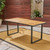 70.25" Brown and Black Rectangular Outdoor Patio Dining Table - IMAGE 6
