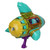 20" Teal, Orange and Purple Inflatable Spaceship Water Blaster - IMAGE 2