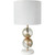 23" Polished Crystal Table Lamp with White Drum Shade - IMAGE 1