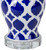 21" Blue Glazed Geometric Table Lamp with White Drum Shade - IMAGE 4