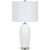 27" Smooth White Glass Table Lamp with Metal Base - IMAGE 1