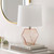 19" Pink Glass Geometric Table Lamp with White Drum Shade - IMAGE 2