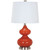 24" Orange Hand Finished Table Lamp with White Drum Shade - IMAGE 1