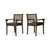 2-Piece Gray Finish Outdoor Furniture Patio Dining Chairs - Gray Cushions - IMAGE 1
