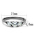 Women's Stainless Steel Round Three-Stone Cubic Zirconia Engagement Ring - Size 7 (Pack of 2) - IMAGE 2