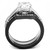 3-Piece Women's Two Tone Black Ion Plated Stainless Steel Wedding Ring Set with CZ, Size 8 - IMAGE 3