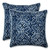 Set of 2 Blue and White UV Resistant Patio Square Throw Pillow 16.5" - IMAGE 1