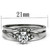 2-Piece Women's Stainless Steel Wedding Ring Set with Cubic Zirconia Stones, Size 8 (Pack of 2) - IMAGE 2
