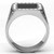 Men's Stainless Steel Tapered Ring with Round Clear Crystals and Epoxy - Size 13 - IMAGE 3
