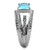 Women's Stainless Steel Engagement Ring with Sea Blue Oblong Synthetic Glass Stone - Size 6 (Pack of 2) - IMAGE 4