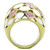 Women's High Polished Stainless Steel Unique Ring with Top Grade Crystal in Light Rose - Size 5 - IMAGE 3