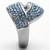 Women's Stainless Steel Ring with Round Blue Top Grade Crystals - Size 10 - IMAGE 4