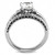 2-Piece Women's Wedding Stainless Steel Ring Set with Square Cubic Zirconia, Size 9 - IMAGE 3