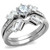 2-Piece Stainless Steel Women's Wedding Ring Set, Size 9 - IMAGE 1