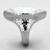 Women's Rhodium Polished Stainless Steel Engagement Ring with 32.17mm Top Grade Crystal - Size 6 - IMAGE 4