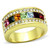 Women's Gold Ion Plate High Polished Stainless Steel Engagement Ring with Top Grade Crystal- Size 9 - IMAGE 1