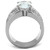 Women's High Polished Stainless Steel Unique Ring with 18.9mm AAA Grade Cubic Zirconia - Size 8 - IMAGE 3