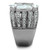 Women's High Polished Stainless Steel Unique Ring with 18.9mm AAA Grade Cubic Zirconia - Size 8 - IMAGE 4