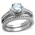 2-Piece Women's Wedding Stainless Steel Ring Set with Cubic Zirconia, Size 10 - IMAGE 1