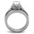 2-Piece Women's Wedding Stainless Steel Ring Set with Cubic Zirconia, Size 10 - IMAGE 3