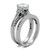 2-Piece Women's Wedding Stainless Steel Ring Set with Cubic Zirconia, Size 10 - IMAGE 4