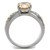 Women's Stainless Steel Engagement Ring with Champagne Oval CZ Stone - Size 5 - IMAGE 3