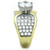 Women's Stainless Steel Two Tone Engagement Ring with 8mm AAA Clear Cubic Zirconia - Size 9 - IMAGE 4