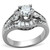 Women's Stainless Steel Engagement Ring with 6mm Clear AAA Grade CZ - Size 10 - IMAGE 1
