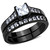 2-Piece Women's Stainless Steel Ring Set with Square Cubic Zirconia, Size 5 - IMAGE 1