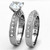 Women's Stainless Steel Wedding Ring Set with Round Clear Cubic Zirconia - Size 7 - IMAGE 4