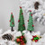8.75" Green Glittered Christmas Tree With Red Cardinals Decoration - IMAGE 2