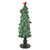 Glittered Christmas Tree with Cardinals Decoration - 8.75" - Green and Red - IMAGE 4