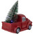 LED Lighted Pine Tree in Vintage Truck Christmas Decoration - 10" - Red