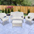 Wicker Outdoor Patio Conversation Set - White - 4pc - IMAGE 1