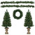 Pre-Lit Battery Operated Norwich Pine Artificial Christmas Entryway Set - 5-Piece - Clear Lights - IMAGE 2