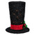 9.25" Lighted Black Tinsel Top Hat Christmas Tree Topper, Clear Lights - IMAGE 2