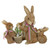 Sisal Mommy and Babies with Basket Easter Bunny Figure Decoration - 12.5" - IMAGE 1