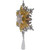 13.75" Lighted Gold and Silver Snowflake Christmas Tree Topper, Clear Lights - IMAGE 4