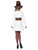 50" White and Brown Miss Snowman Women Adult Christmas Costume - Medium - IMAGE 3