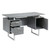 47.25" Gray Unique Techni Mobili Modern Office Desk with Storage