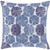 18" White and Blue Batik Digitally Printed Square Throw Pillow Cover - IMAGE 1