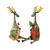 Set of 2 Red, Green, and Yellow Recycled Sitting Iron Christmas Moose - IMAGE 1