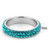 Stainless Steel Pave Women's Ring with Blue Zircon Crystals - Size 9 - IMAGE 2