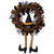 Witch with Bows and Ornaments Halloween Wreath - 24" - Orange and Black - Unlit