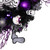 Purple and Black Spooky Skeleton Pine Halloween Wreath, 24-Inch, Unlit - IMAGE 6