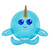 29" Inflatable Blue Narwhal Beach Ball with Tusk - IMAGE 1