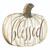 17" Ivory and Brown "Blessed" Hanging Pumpkin Thanksgiving Wall Decor - IMAGE 2