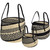 Set of 3 Cream White and Black Woven Storage Baskets 16" - IMAGE 1