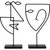 Abstract Face Metallic Sculptures with Granite Base -15.25” - Set of 2 - IMAGE 2